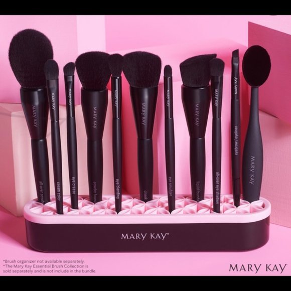 Makeup Brush Organizer - Silicone - Pink & Grey - Picture 3 of 4